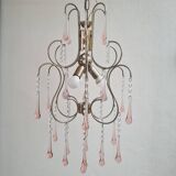 Antique Italian Chandelier Murano Glass Italy 1940s