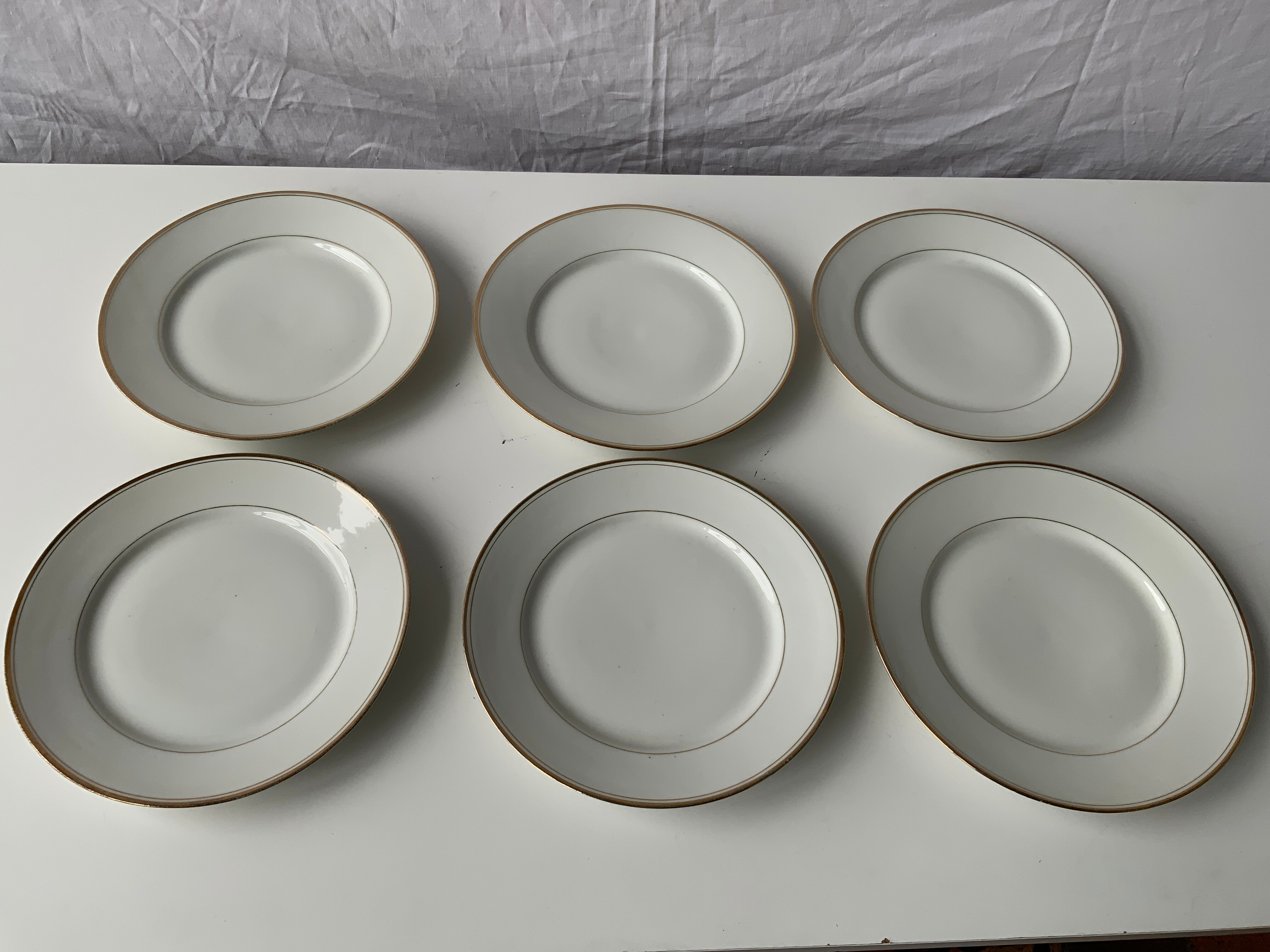 White plates filet gold Selency x Croisé Laroche