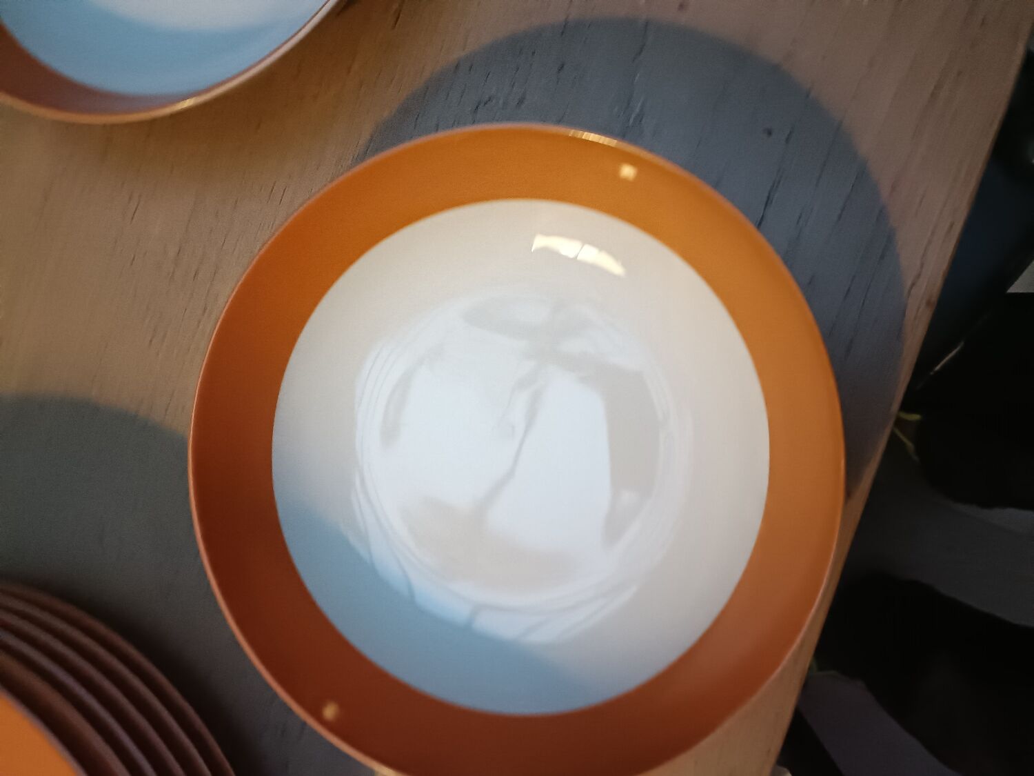 Orange Limoges porcelain plates
