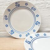 Set of 4 flat plates small flowers