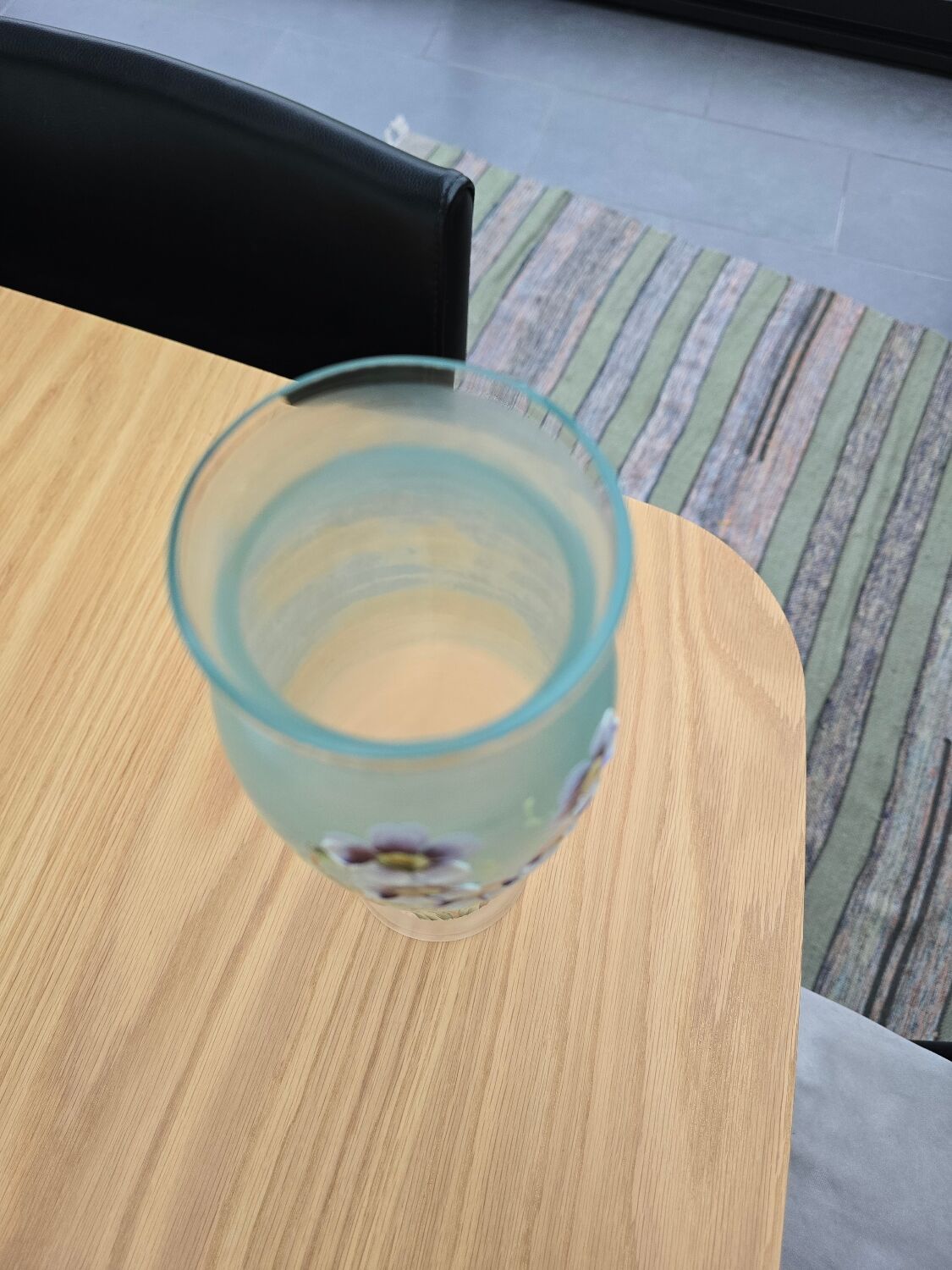 Glass vase with enamel flowers circa 1900