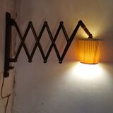 Scandinavian wooden scissor wall light fixture lamp 1960s