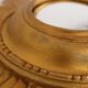 Vintage Wooden Sunburst Convex Mirror, Gold, 46cm