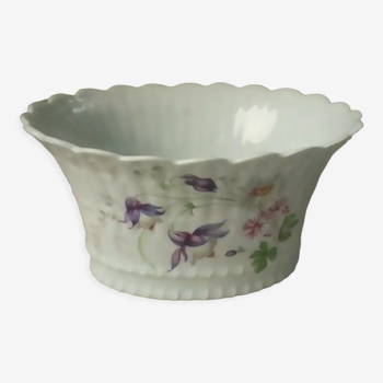 Jardiniere en porcelaine de limoges decor floral