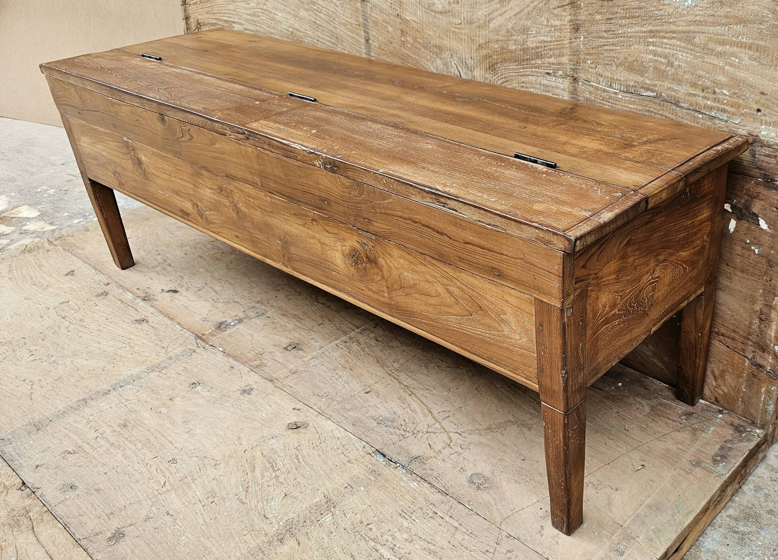 Old bench - Burmese teak chest
