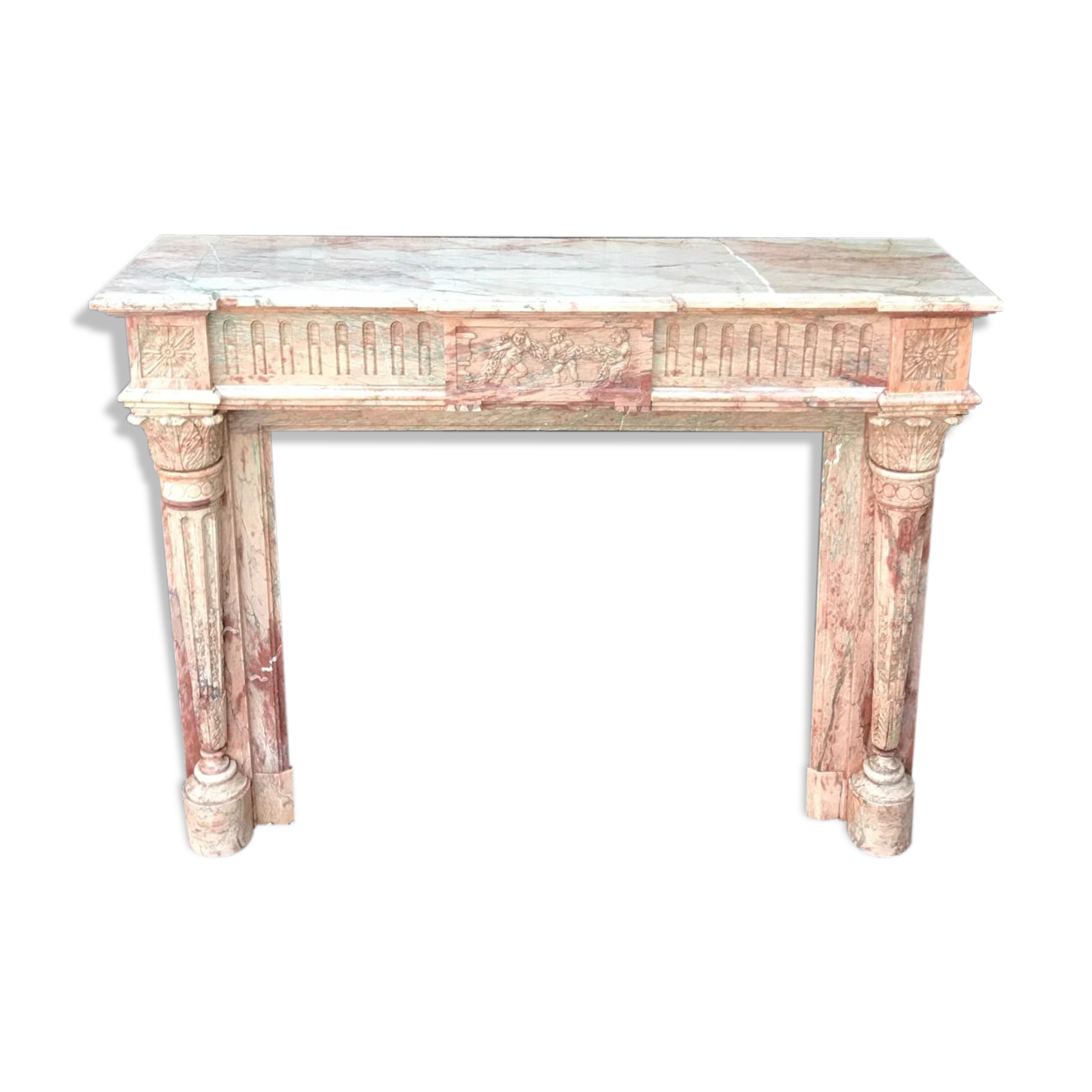 Louis XVI style marble mantel