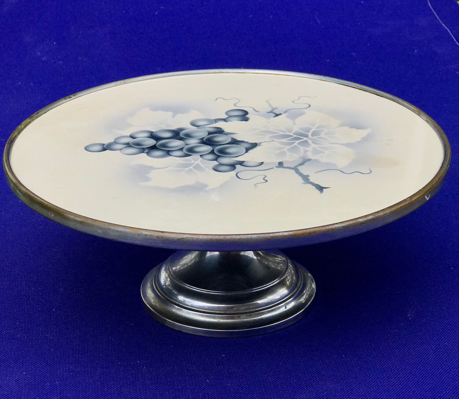 Ceramic and metal stand cake display 1930s