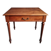 Table d'écriture ancienne en chêne avec tiroir, table d'appoint française, console, bureau en chêne massif, vers 1930–1950