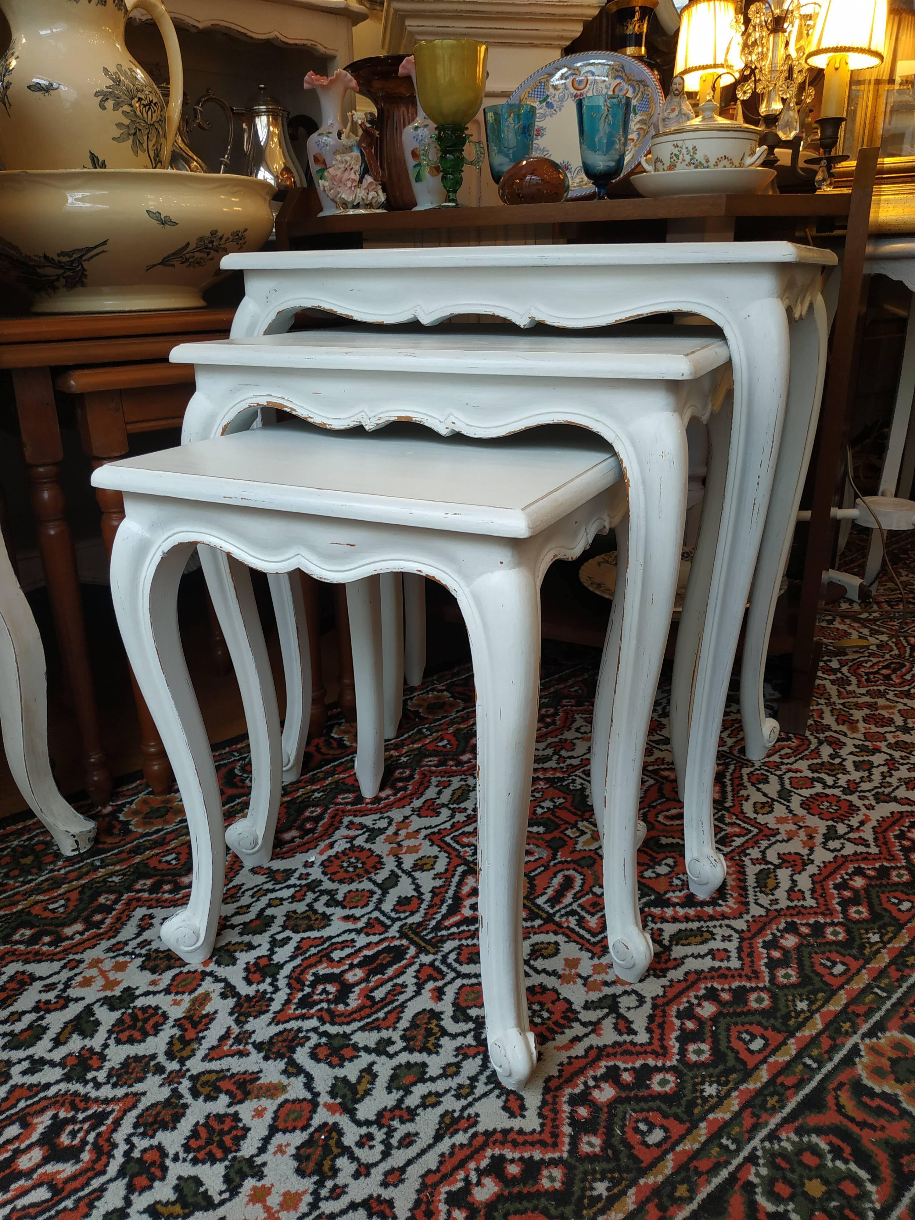 3 trundle tabs made of aged rechampi wood