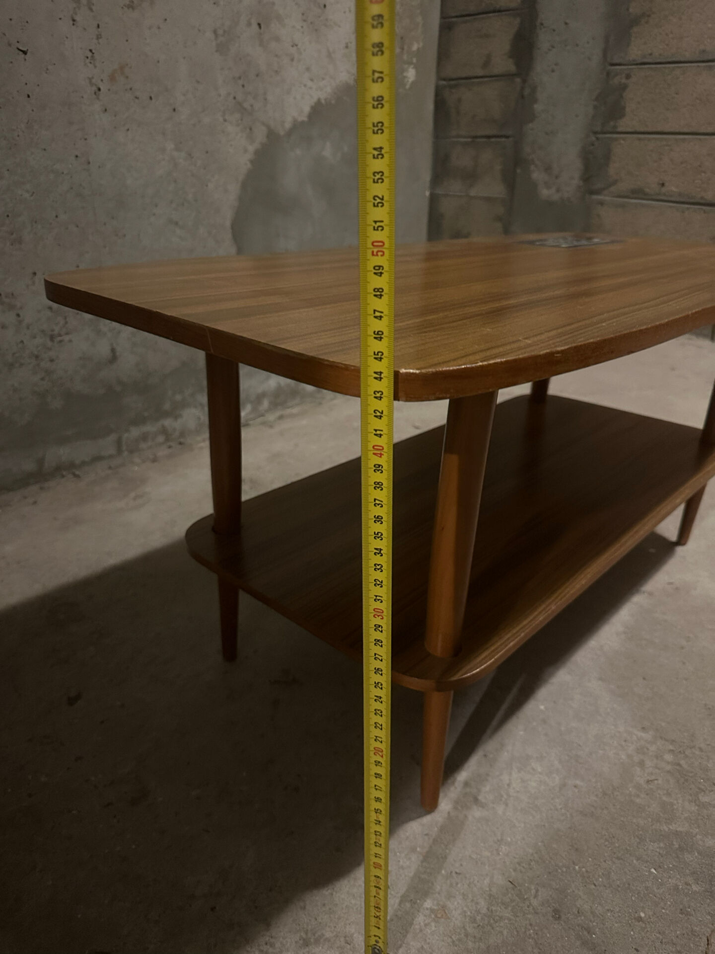 Scandinavian coffee table in teak and ceramic from the 1960s.