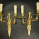 Pair of large wall sconces with caryatids in Louis XV style from the 19th century - bronze