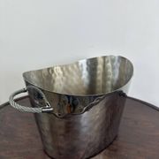Silver-plated hammered and polished champagne bucket / basin