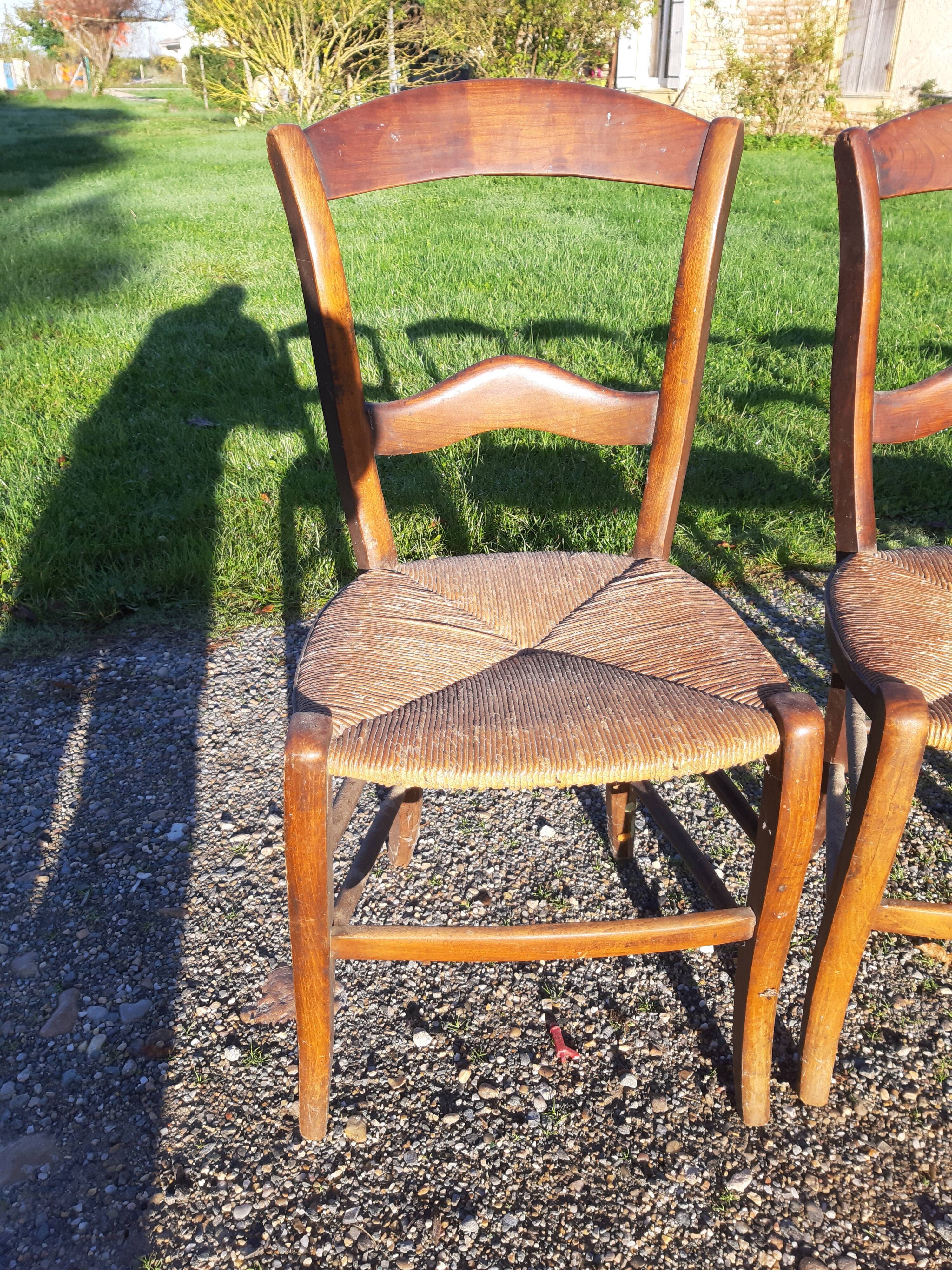 6 old mulched chairs in fruitier