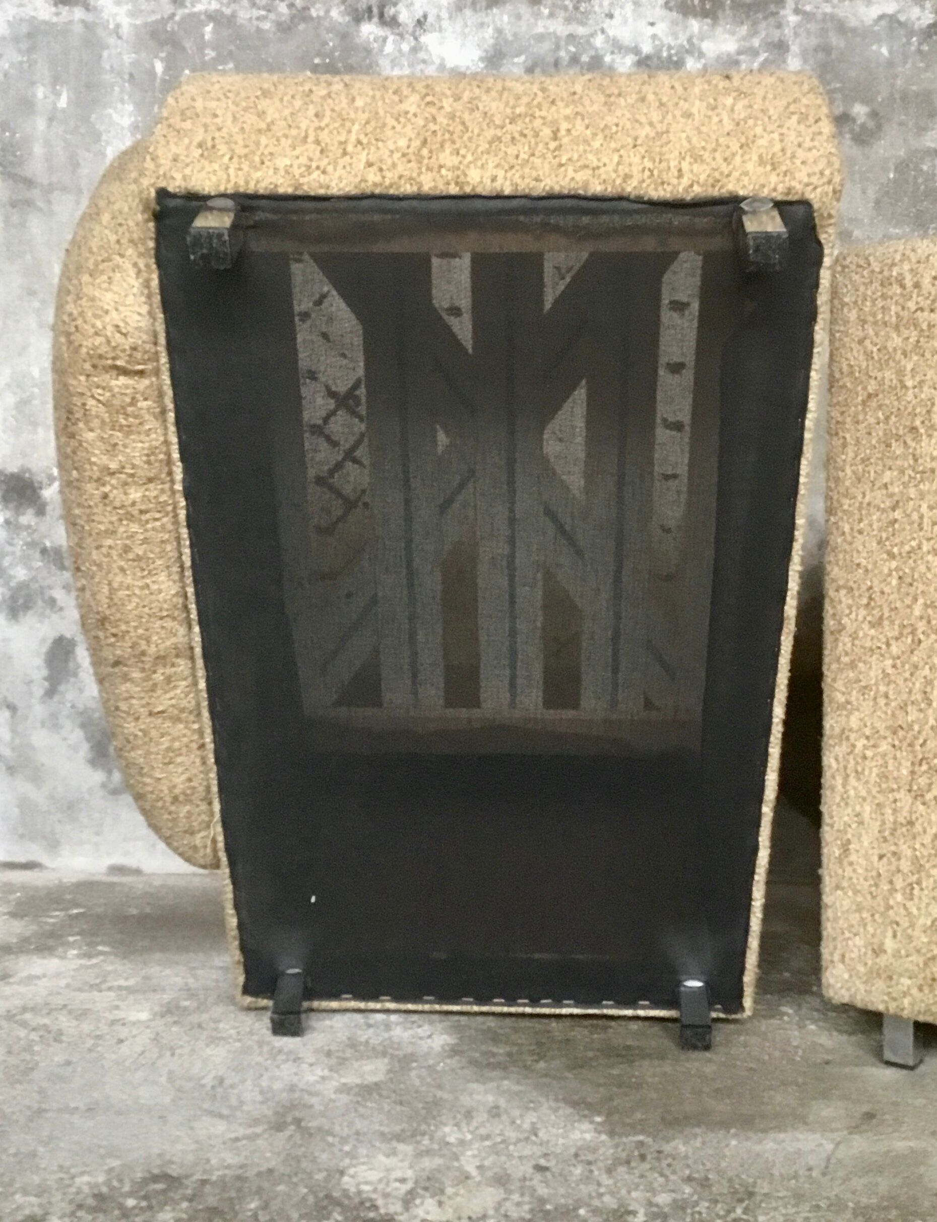 Corner sofa convertible in antique wool brand GMC seats - design 1970