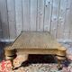 English Victorian coffee table - Brass turned legs - Patterned top