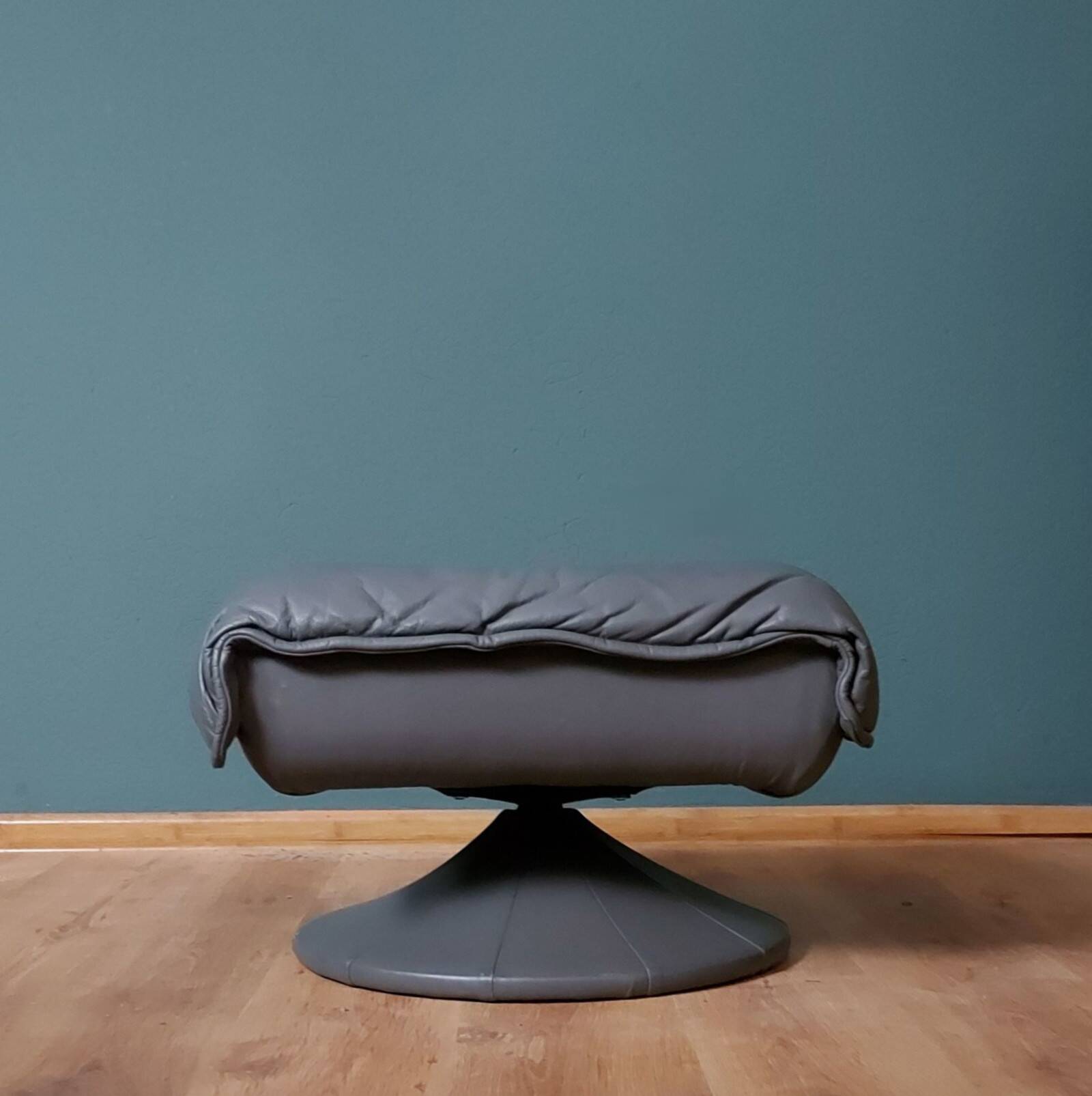 Vintage mid-century Danish leather footstool