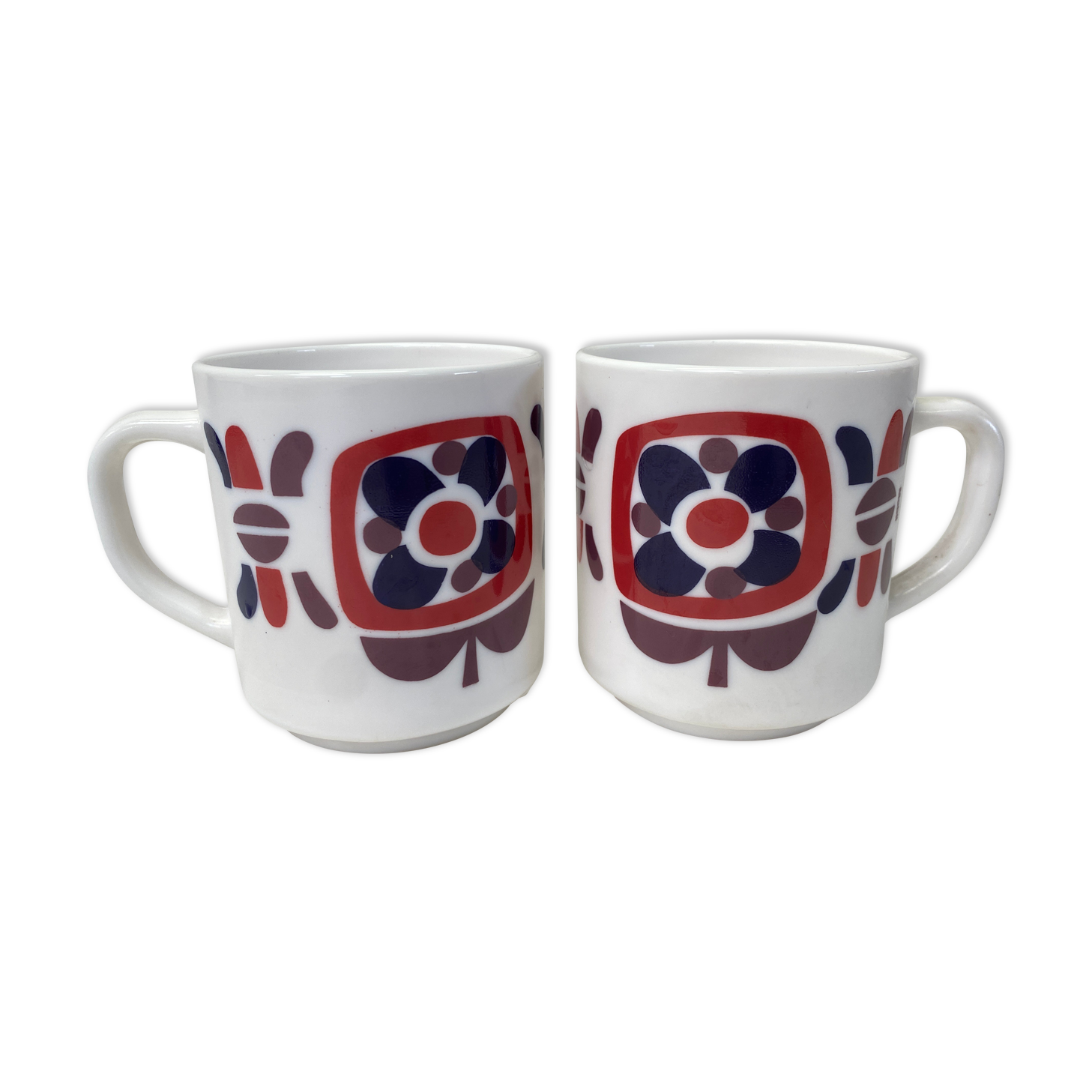 Set of 2 vintage Mobil mugs