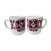 Set of 2 vintage Mobil mugs