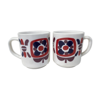 Ensemble de 2 mugs Mobil vintage