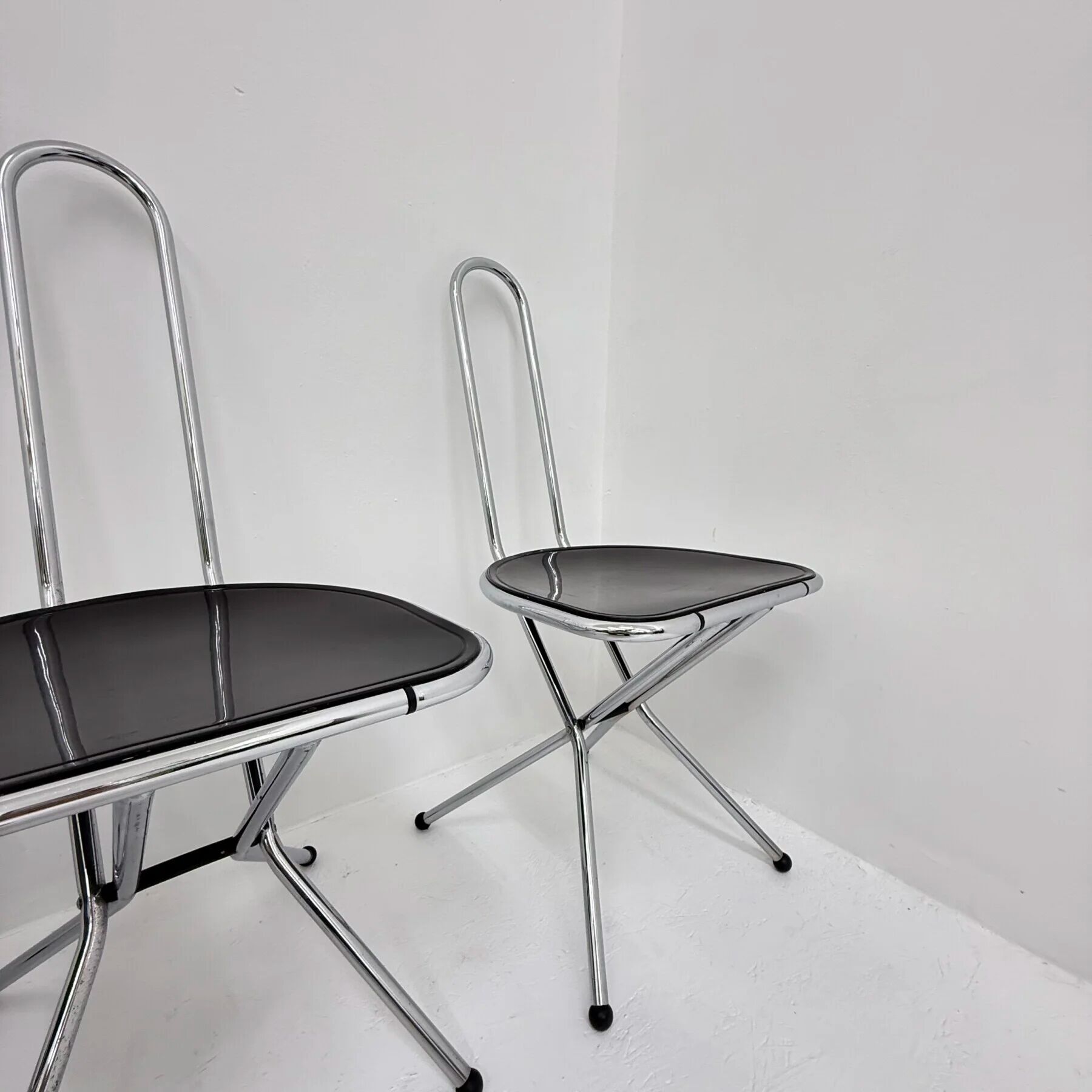 Set of 4 postmodern folding chairs by Niels Gammelgaard for Ikea, 1980s