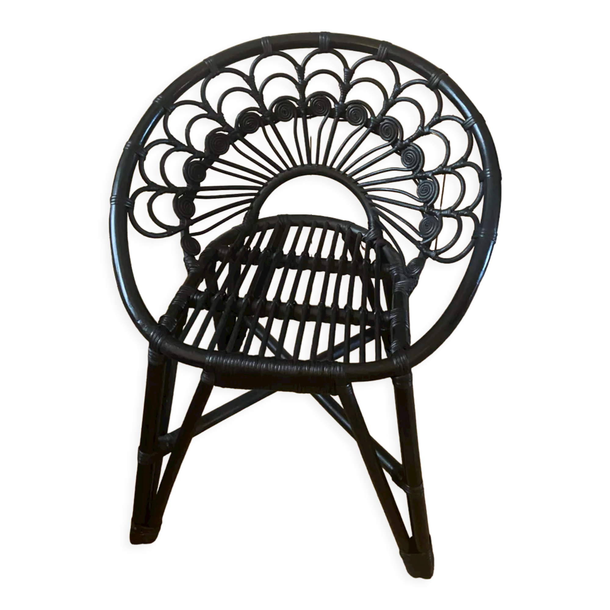 Rattan armchair peacock