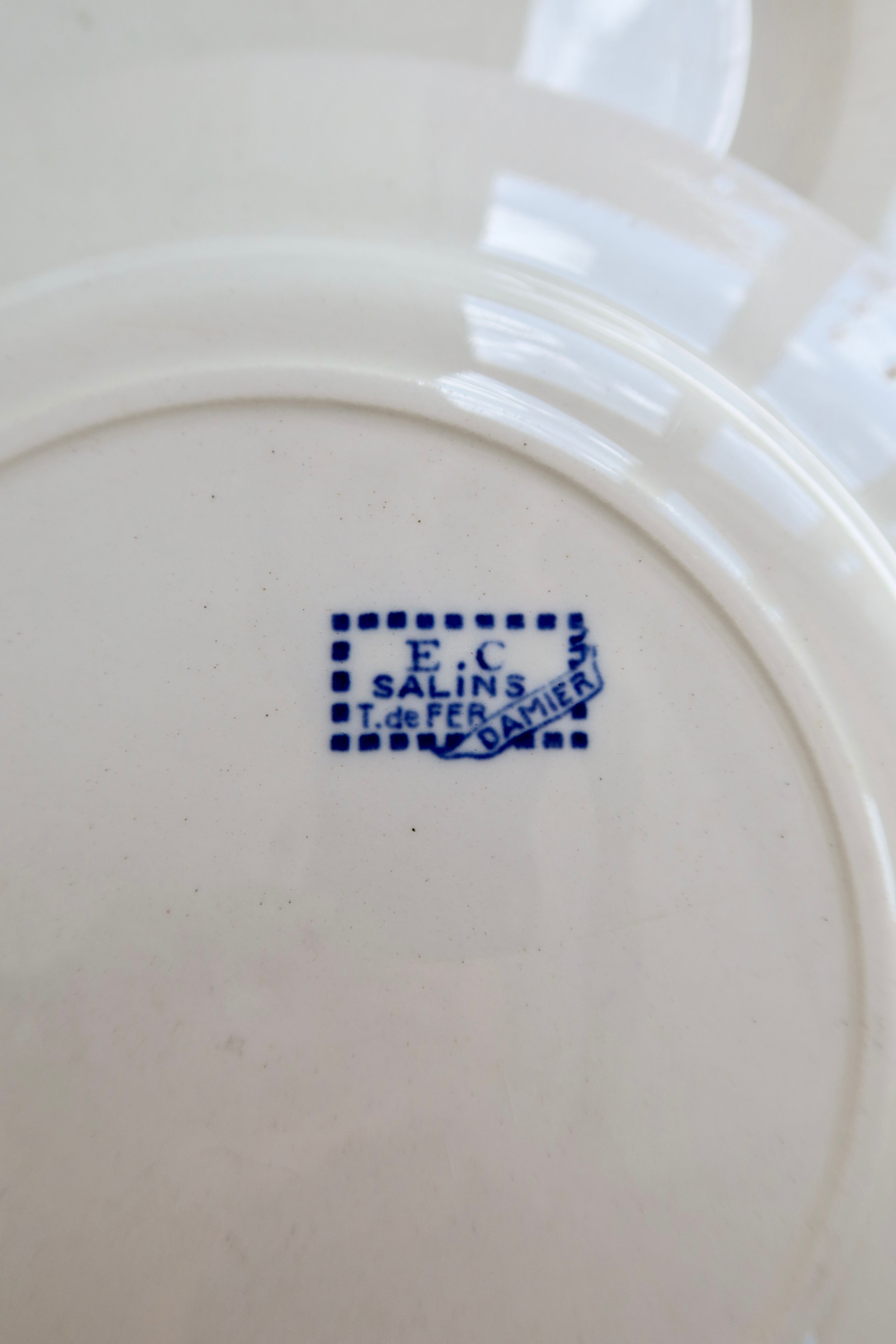 Antique flat plates, ironstone Salins – Checkerboard model