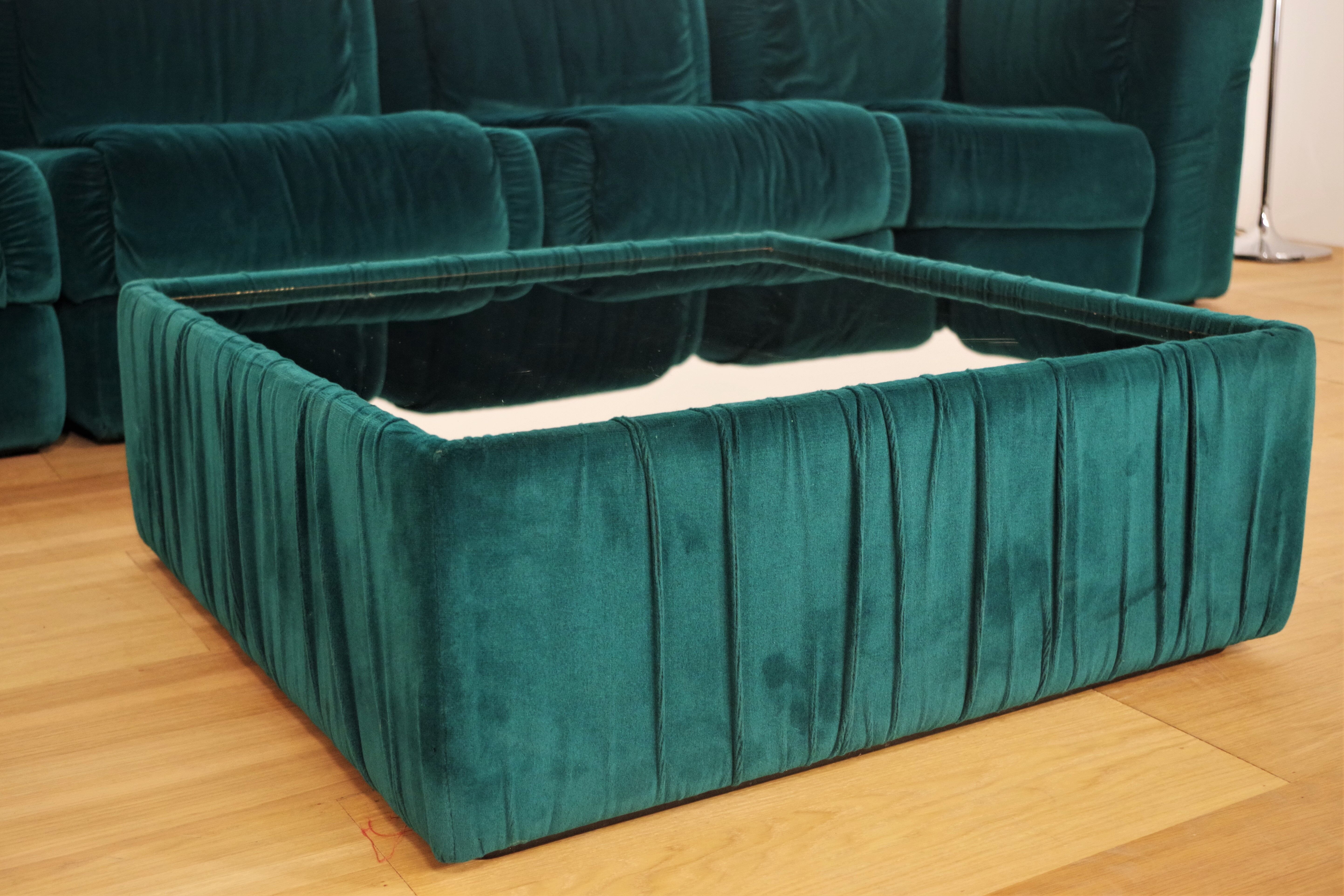 Fauteuils en Chenille de Seven Salotti, 1970s, Set de 5