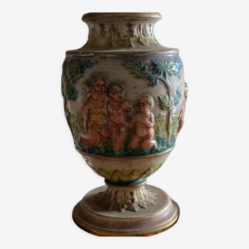 Old angels vase