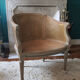 Bergere Louis XVI in wood and double canning