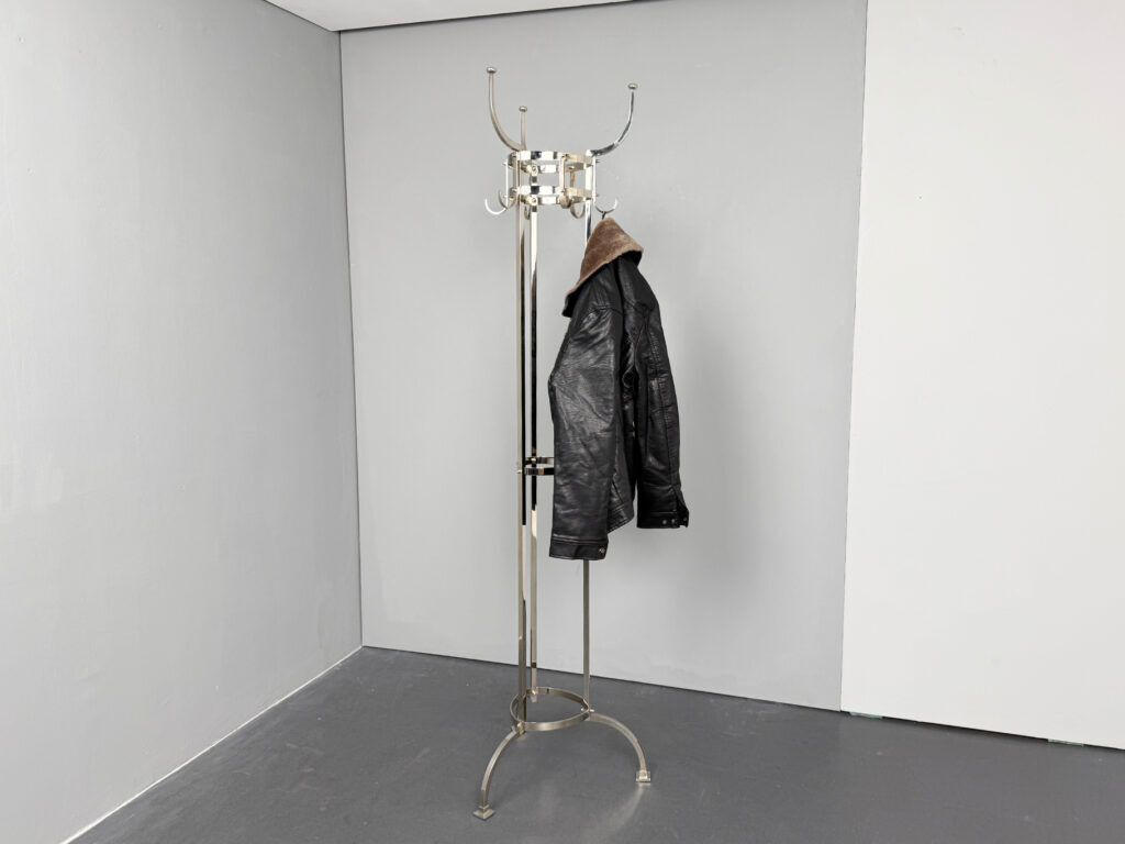 Nymphenburg coat stand in nickel-plated brass by Otto Blümel for ClassiCon, Germany, 1990s