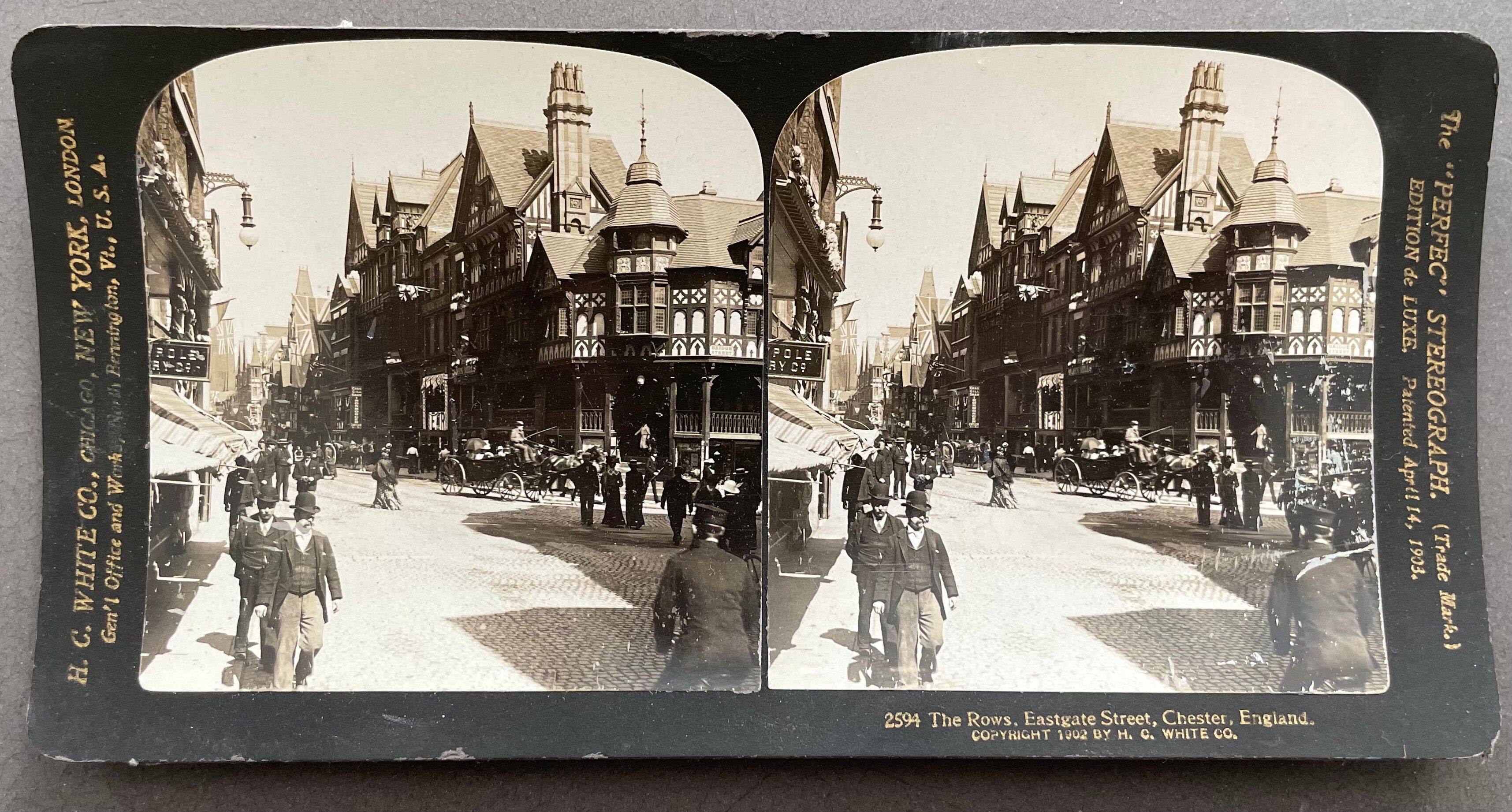 Old photography stereo, stereograph, luxury albumine 1903 Chester England