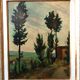 Landscape painting oil on panel Tuscan school 1930s signed