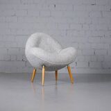 Lounge chair in boucle by Fritz Neth for Correcta