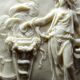 Small limestone bas-relief of petrifying fountains, antique scene, vintage