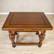 Dutch Extendable Oak Side Table, Late 19th Century