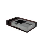 Mid-century modern mahogany ashtray, Alfred Dunhill Italy 1970s