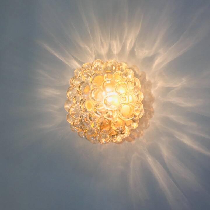 Mid-Century Amber Bubble Glass Flush Mount by Helena Tynell for Limburg, Germany, 1960s