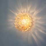 Mid-Century Amber Bubble Glass Flush Mount by Helena Tynell for Limburg, Germany, 1960s