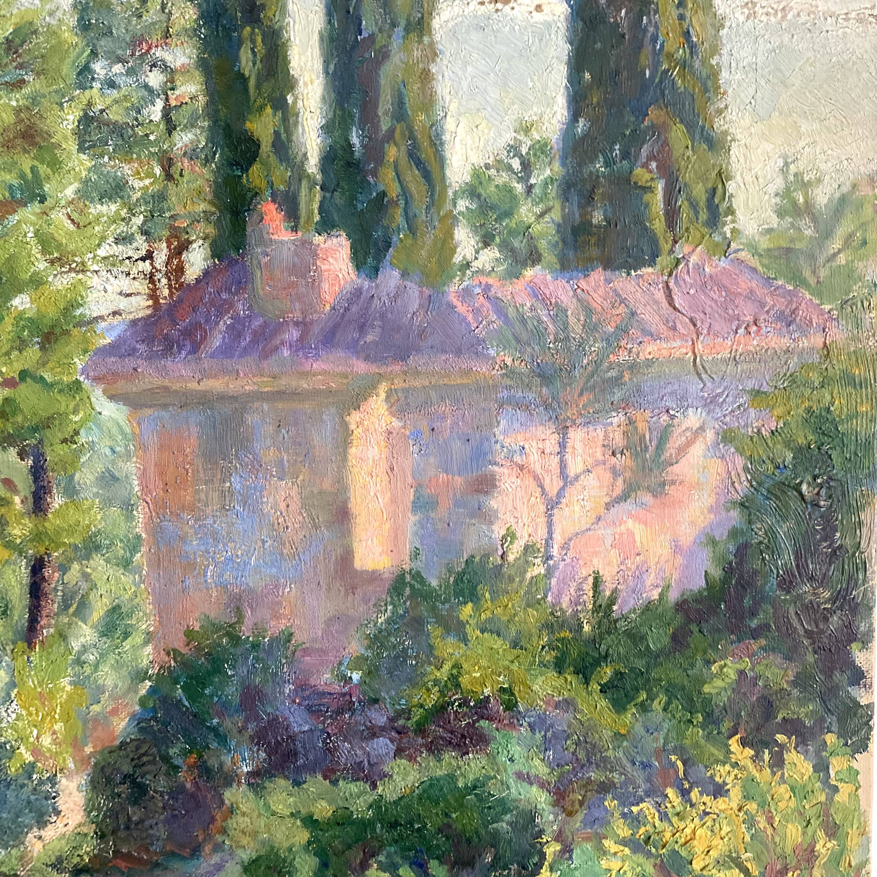 Southern landscape painting, canvas on stretcher