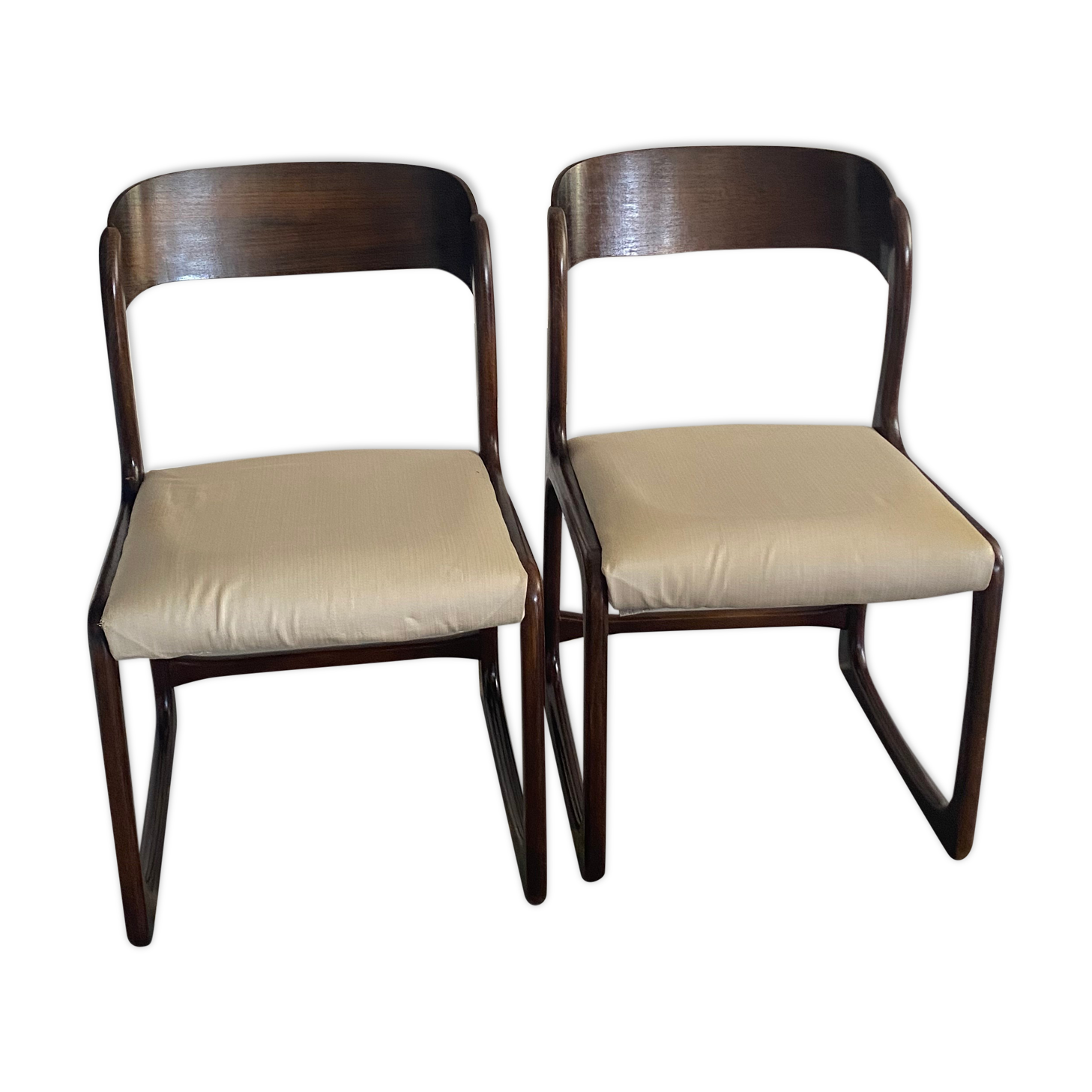 Pair of Baumann chairs model sled