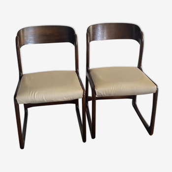 Pair of Baumann chairs model sled