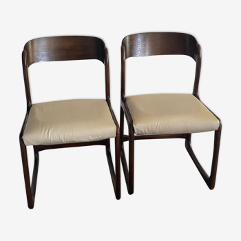 Paire de chaises Baumann modèle traîneau