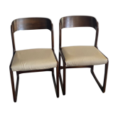 Paire de chaises Baumann modèle traîneau