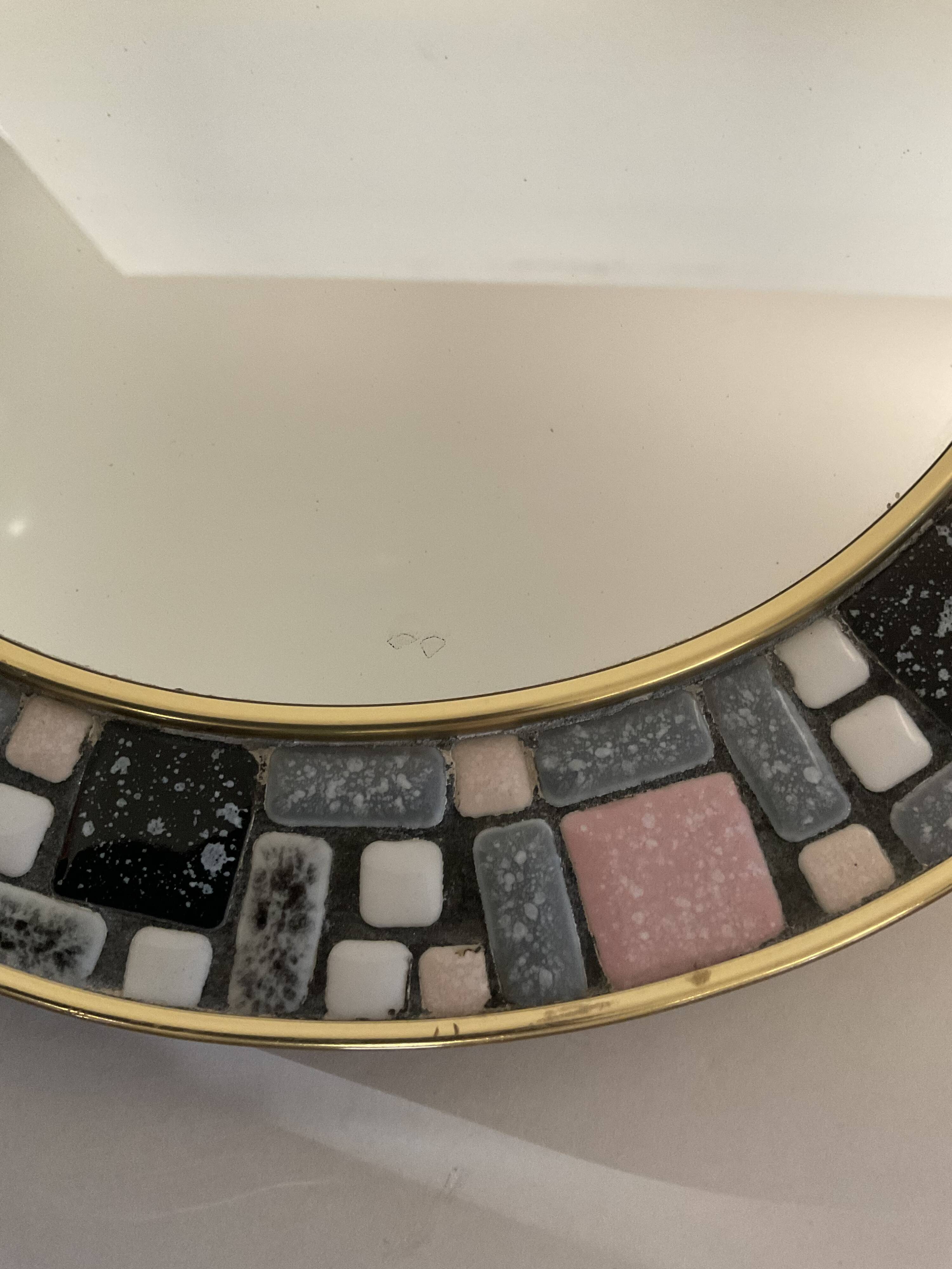 Vintage oval ceramic mirror