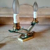 Old art deco table lamp - 2 lights - mirror lamp