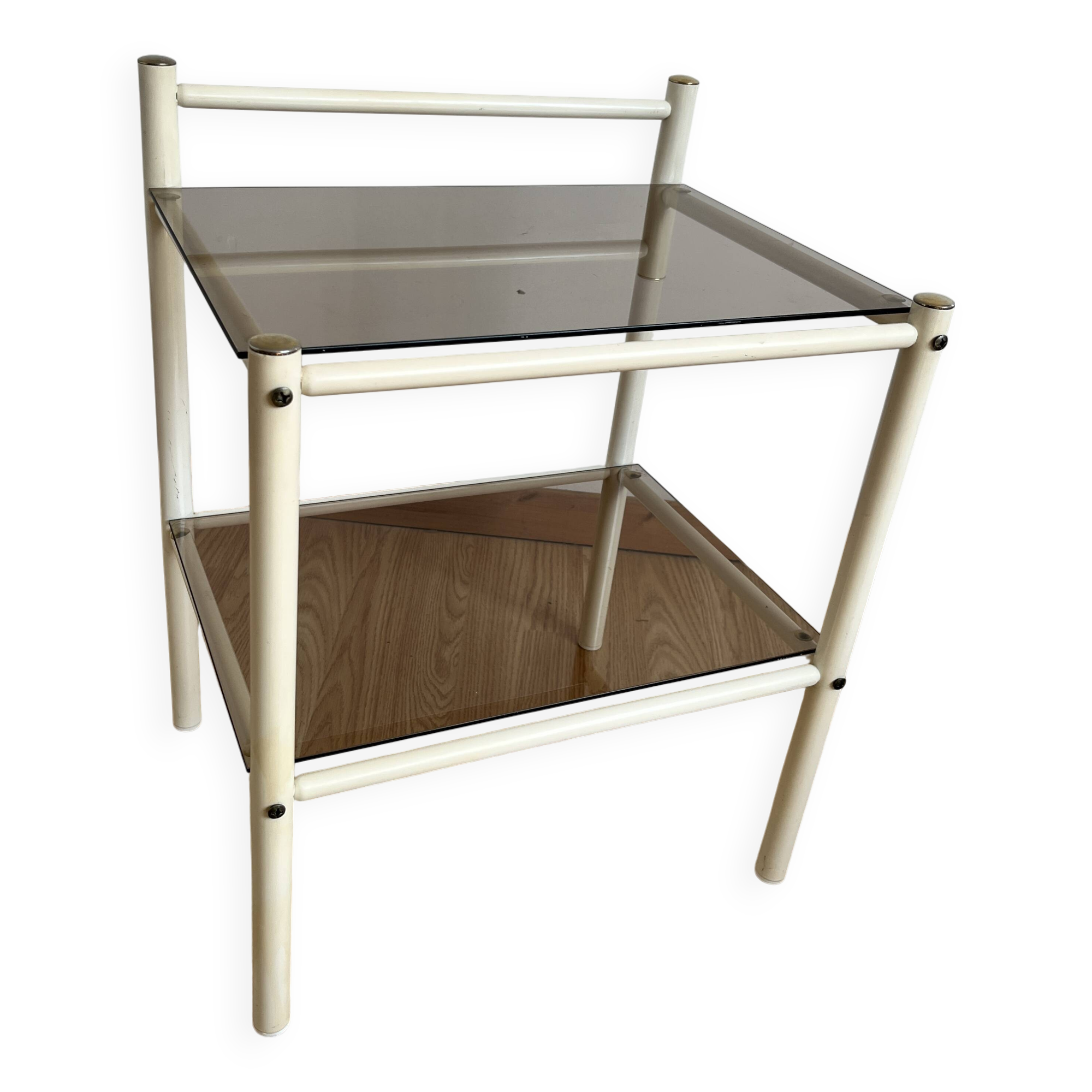 Smoked glass bedside table