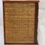 Vintage rattan and bamboo chest of drawers