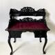 Elegant Victorian Black and Red Desk, Writing Table, Secretaire
