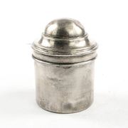 Eclectic pill box, silver-plated brass, Bronowski, Poland, 19th century