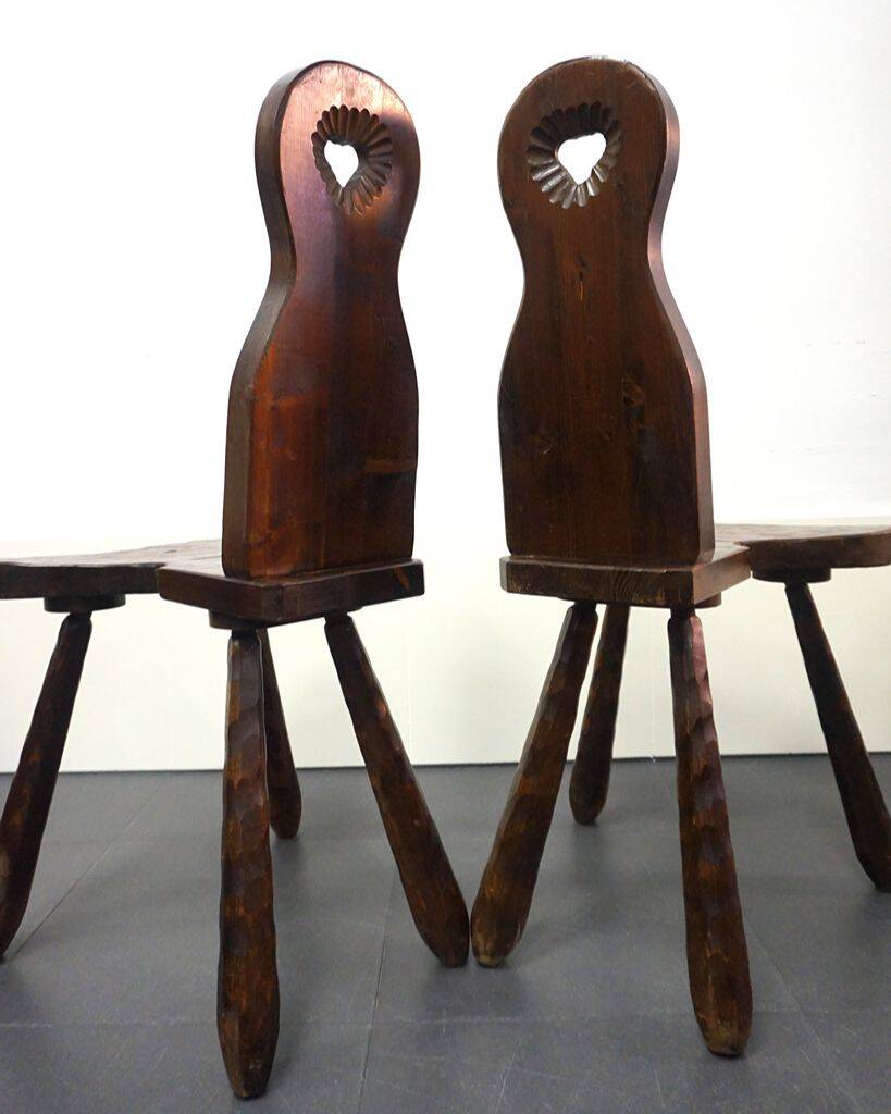 Pair of French brutalist chairs